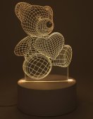 Luce notturna USB, orsacchiotto di plastica, 14 cm