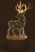Luce notturna USB, plastica, cervo, 16 cm