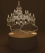 Luce notturna USB in plastica a forma di castello Disney da 12 cm