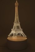 Luce notturna USB, plastica, Torre Eiffel, 19 cm
