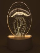 Luce notturna USB in plastica da 14 cm a forma di medusa