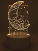 Luce notturna USB, luna di plastica, 14 cm