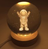 Luce notturna USB, vetro astronauta, 9 cm