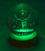 Luce notturna USB in vetro a forma di cervo multicolore 9 cm