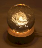 Luce notturna USB in vetro Galaxy da 9 cm