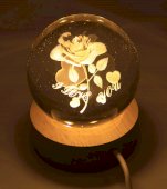 Luce notturna USB in vetro rosa 6 cm