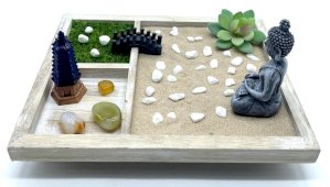 Meditazione giapponese in legno da giardino Zen 23 cm