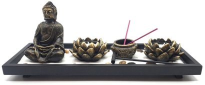 Zen Garden Buddha & Lotus Candelieri 36 cm